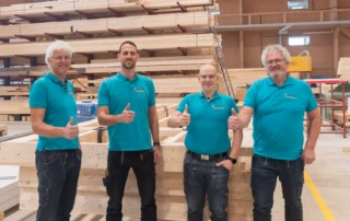 Neue Geschäftsleitung der Krattiger Holzbau AG Amriswil mit Thomas Krattiger, Pascal Krattiger, Ralf Helg und Urs Krattiger